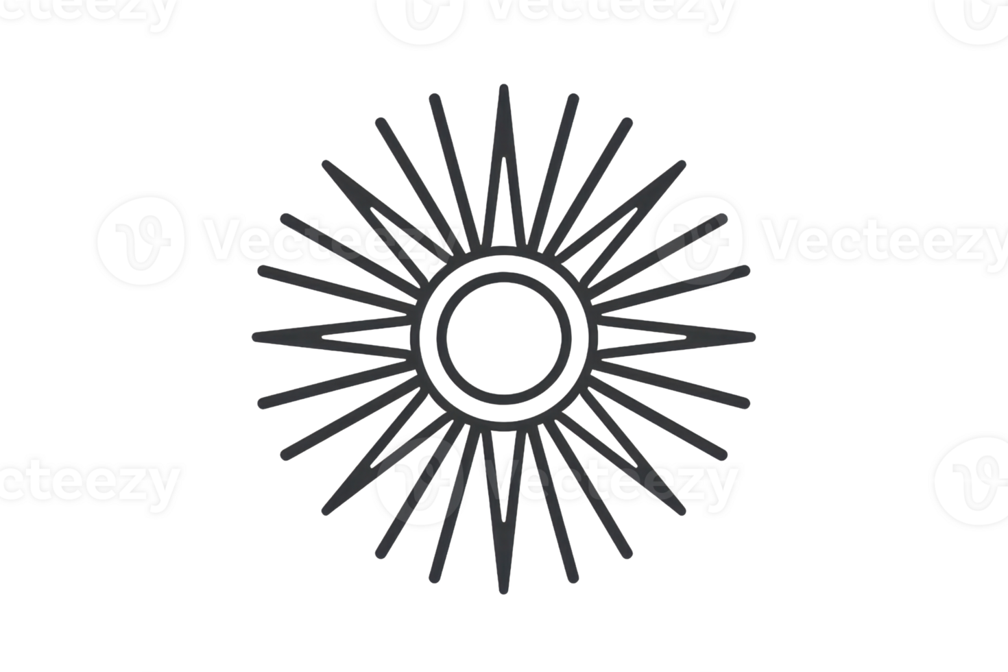 illustration of a sunburst pattern with rays radiating from a central circle, perfect for design projects, logos, and backgrounds. png