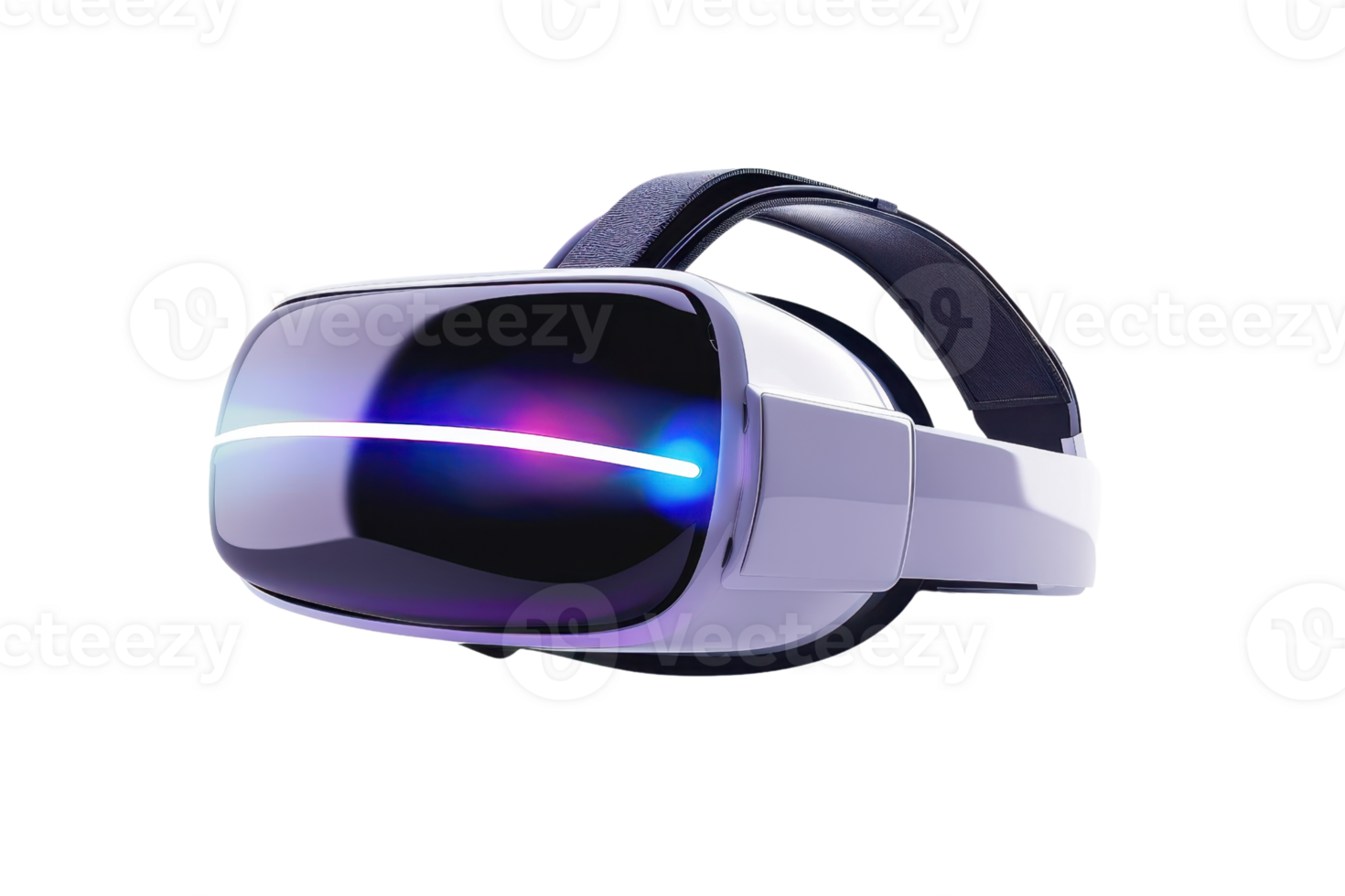 Virtual reality headset isolated on transparent background. Modern VR device for immersive gaming and simulations. Futuristic gadget technology. png