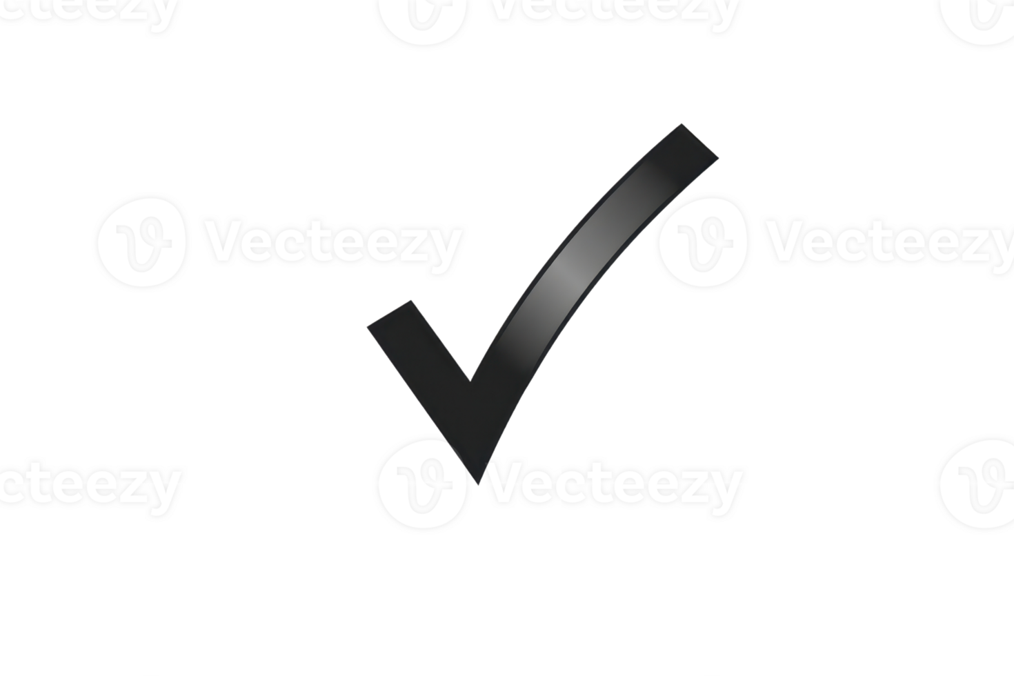 Black check mark on a transparent background, symbolizing approval, correctness, or completion. Ideal for business and educational usage. png