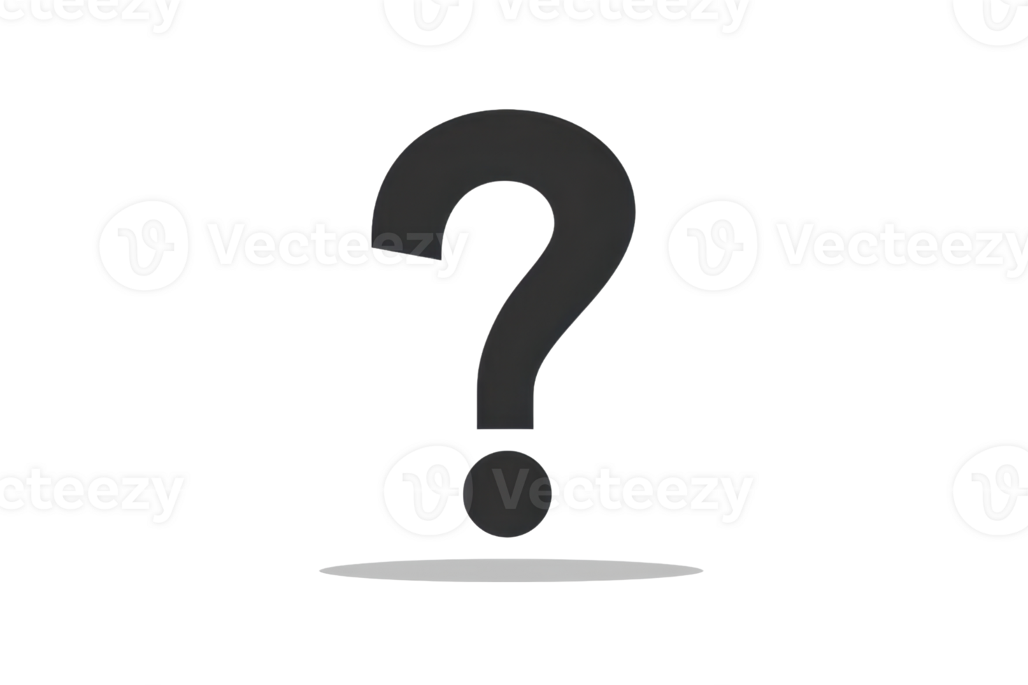 Black question mark on transparent background. symbolizing uncertainty, inquiry, and curiosity. Ideal for problem-solving and help topics. png