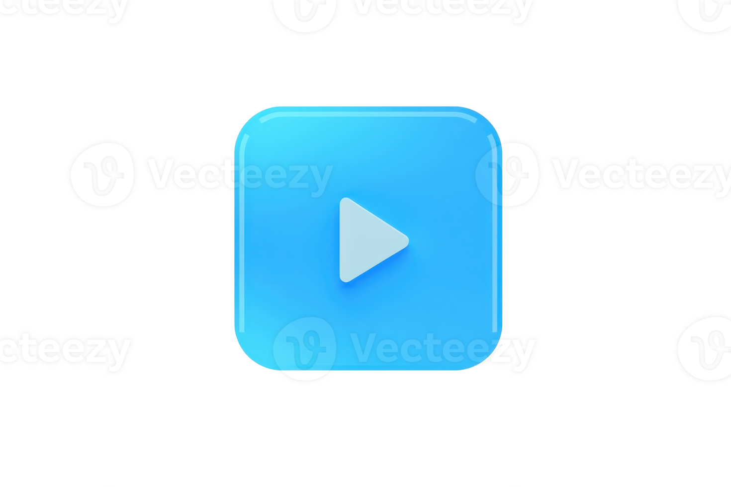 Blue play button icon isolated on transparent background. perfect for multimedia, media players, web design, and user interface applications. png
