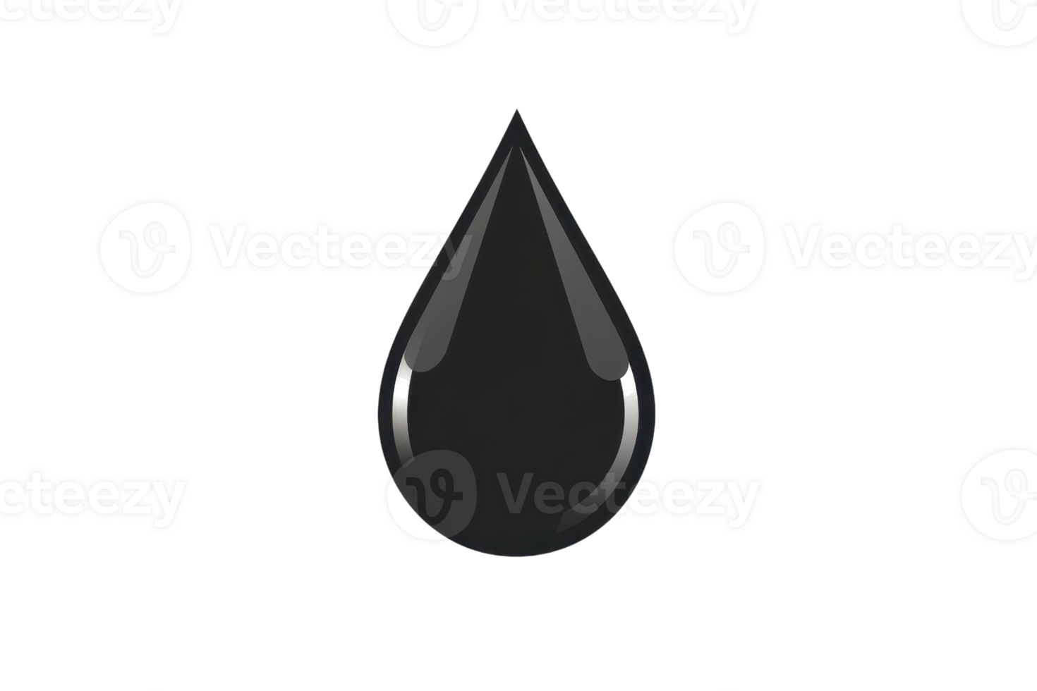 High-resolution image of a black liquid droplet icon symbolizing oil, water, or liquid substance. Ideal for energy, environment, or science themes. png