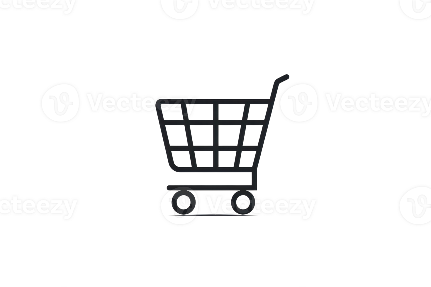 Minimalist black shopping cart icon on transparent background. perfect for e-commerce, online shopping, and retail design concepts. png
