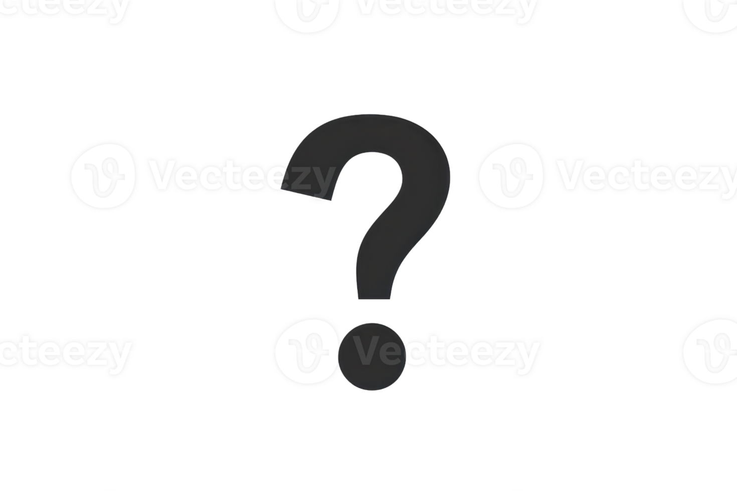 Minimalist black question mark icon against a transparent background, perfect for web design, presentations, or educational materials. png