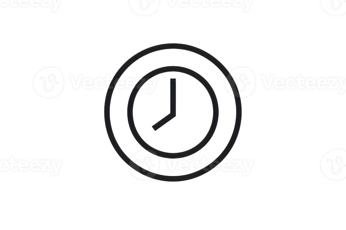 Minimalistic icon of a clock indicating time management, punctuality, and schedule concepts. Ideal for business and productivity illustrations. png