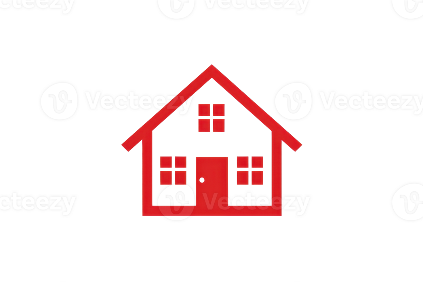 Red house icon illustration. Perfect representation for real estate, home services, and residential design projects. png