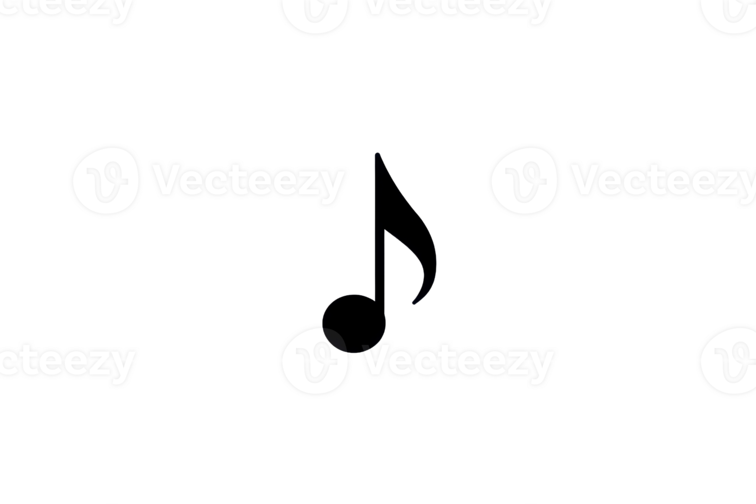Simple black musical note icon on a transparent background, ideal for music-related projects, apps, websites, and graphic design. png
