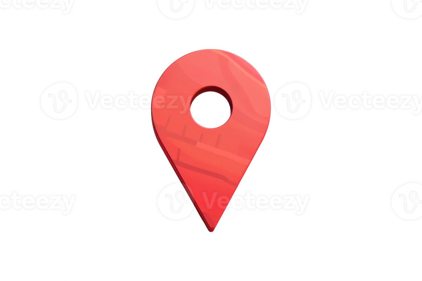 Red location pin isolated on transparent background. Perfect for maps, navigation apps, and geolocation concepts. High-quality 3D rendering. png