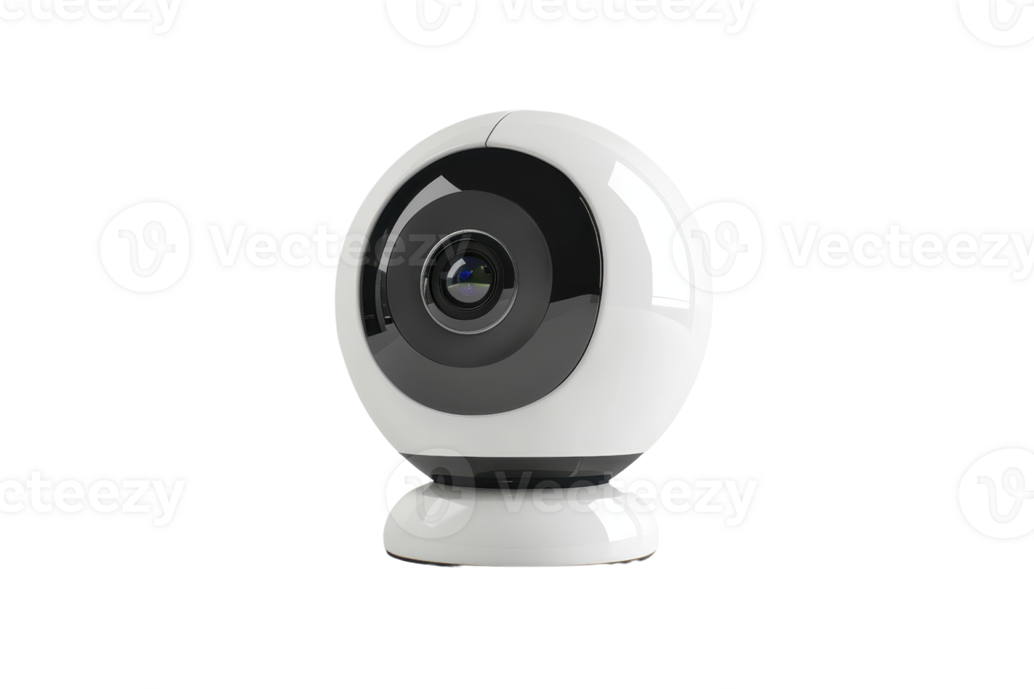 High-resolution white black security camera, isolated on transparent background. Perfect for technology, surveillance, and security concept. png