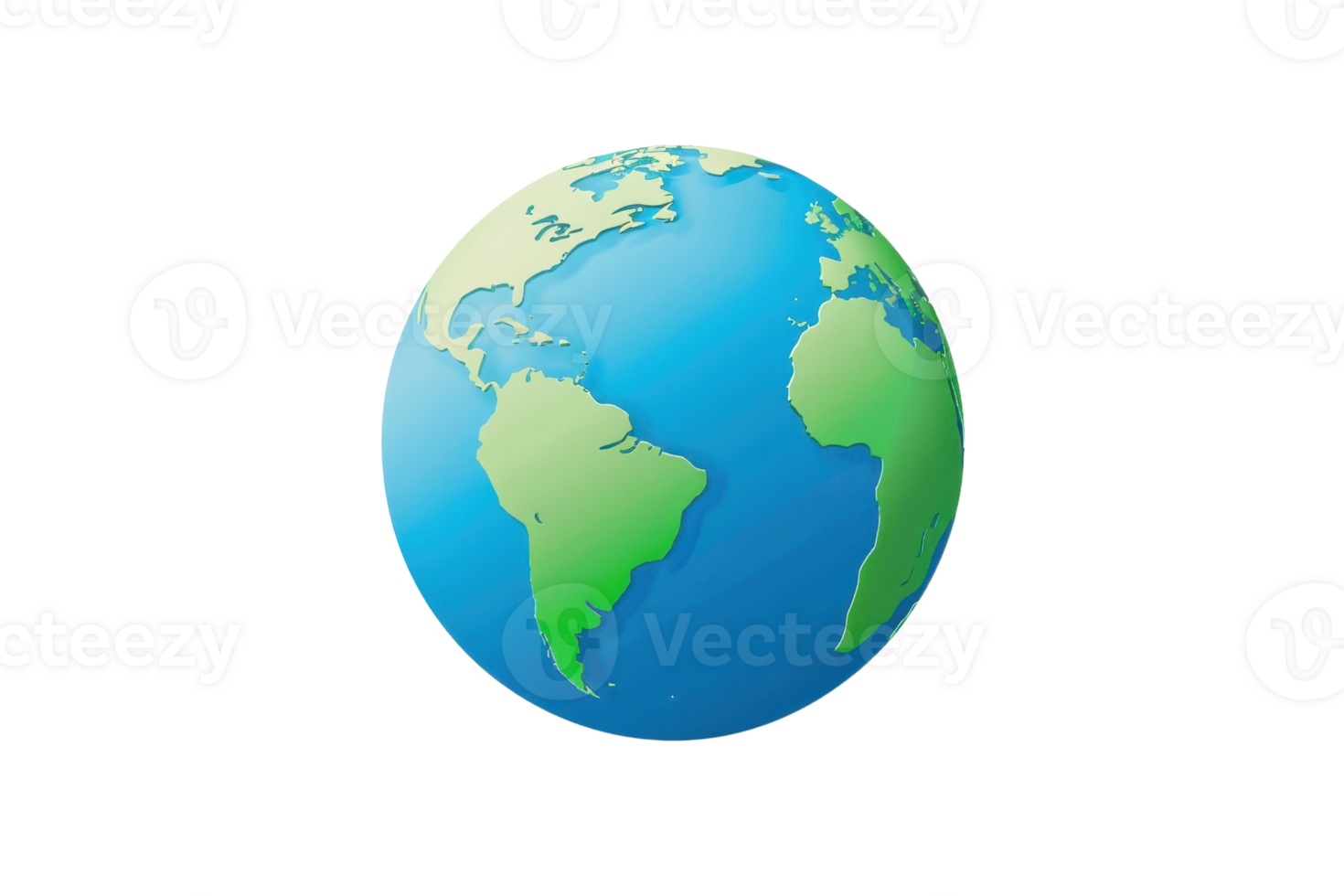 Illustration of planet Earth showing continents over blue oceans, emphasizing global nature, environment, and world geography concepts. png