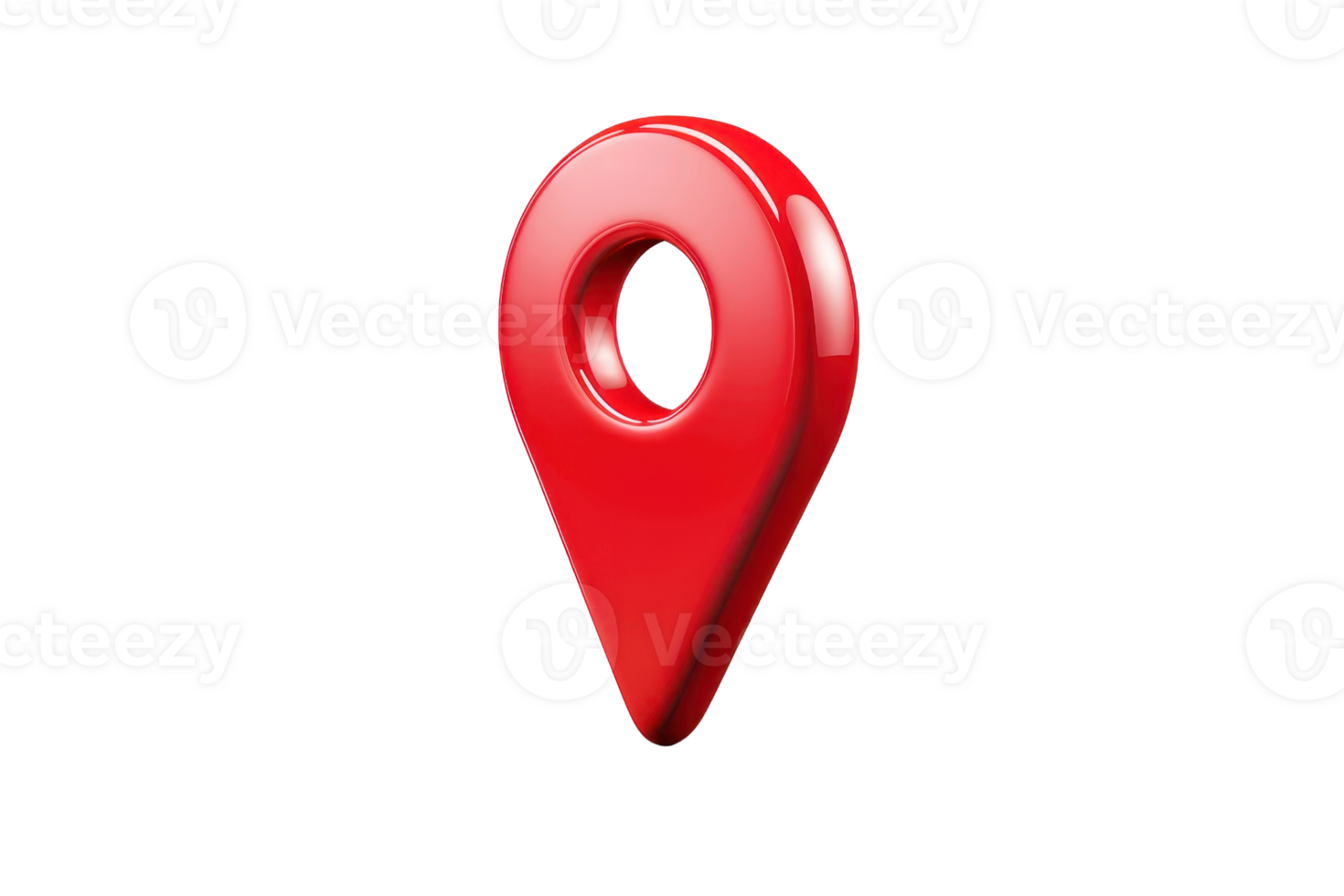 Red map pin icon representing a location marker, isolated on transparent background. Useful for navigation, GPS, and map applications. png