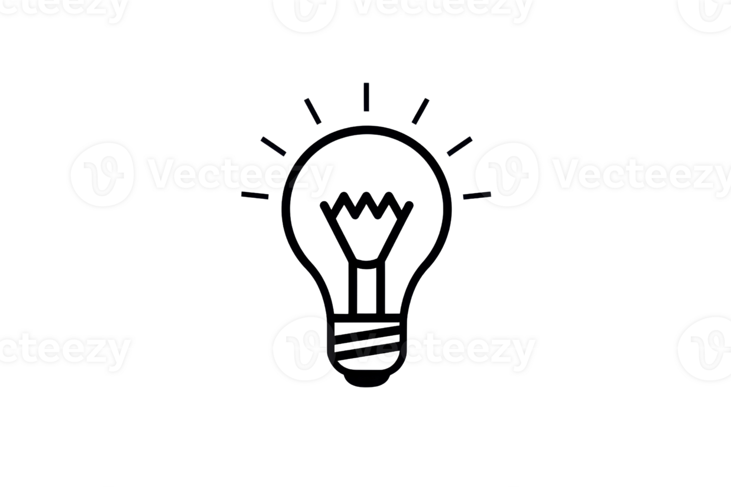 Minimalistic icon of a light bulb, symbolizing ideas, innovation, and creativity. Perfect for illustrating concepts on websites, presentations, and more. png