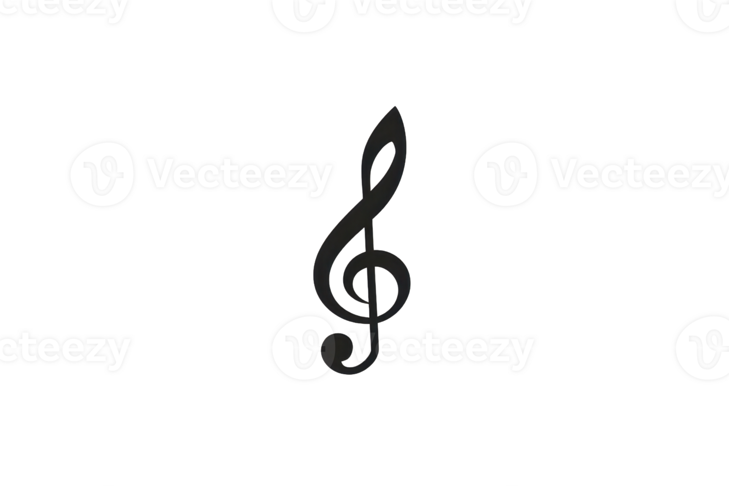 Black music clef symbol isolated on transparent background. perfect for music-related designs, educational materials, and creative projects. png