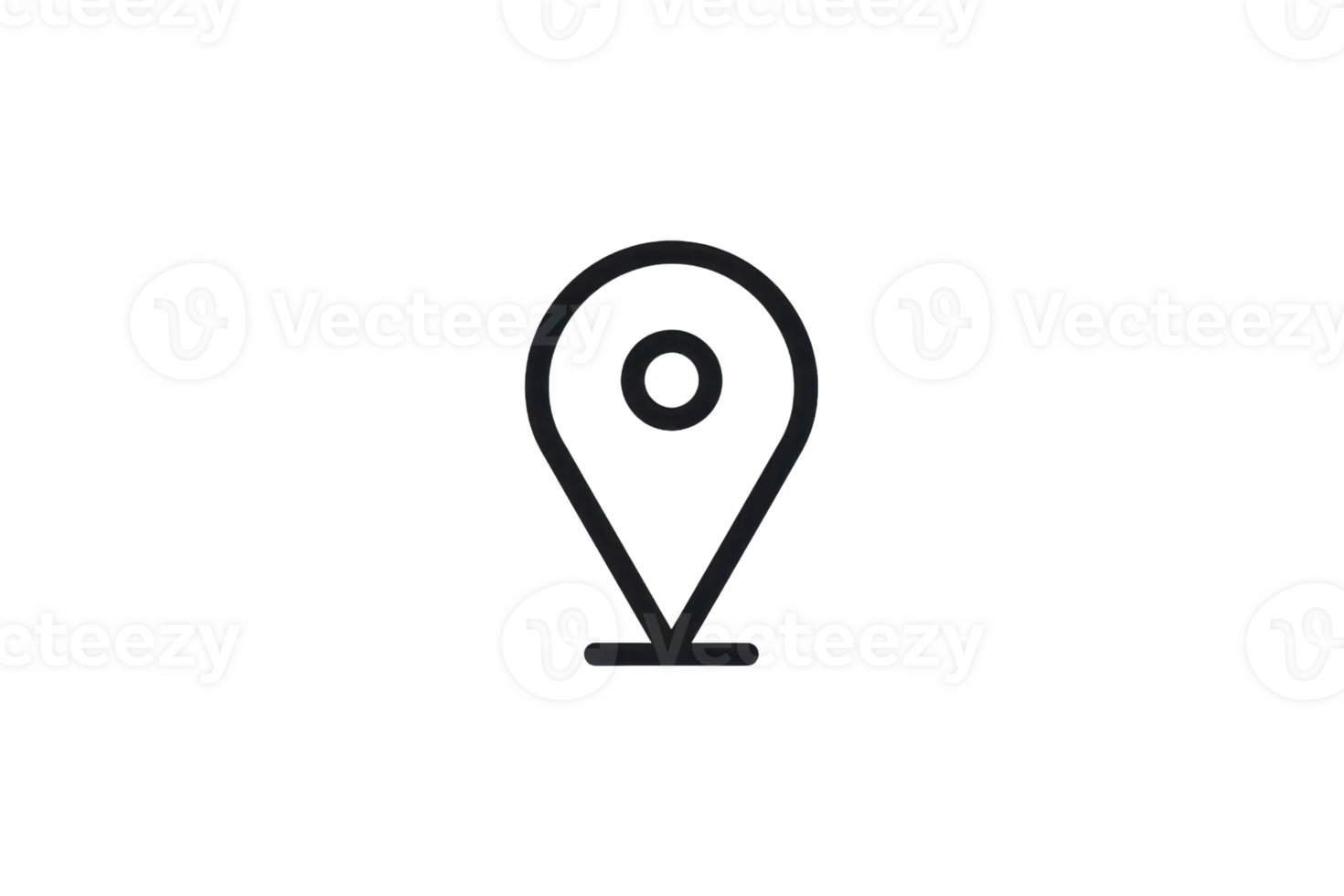 Minimalistic location pin icon representing geographical location, GPS, navigation, travel, digital map markers, and positioning. png