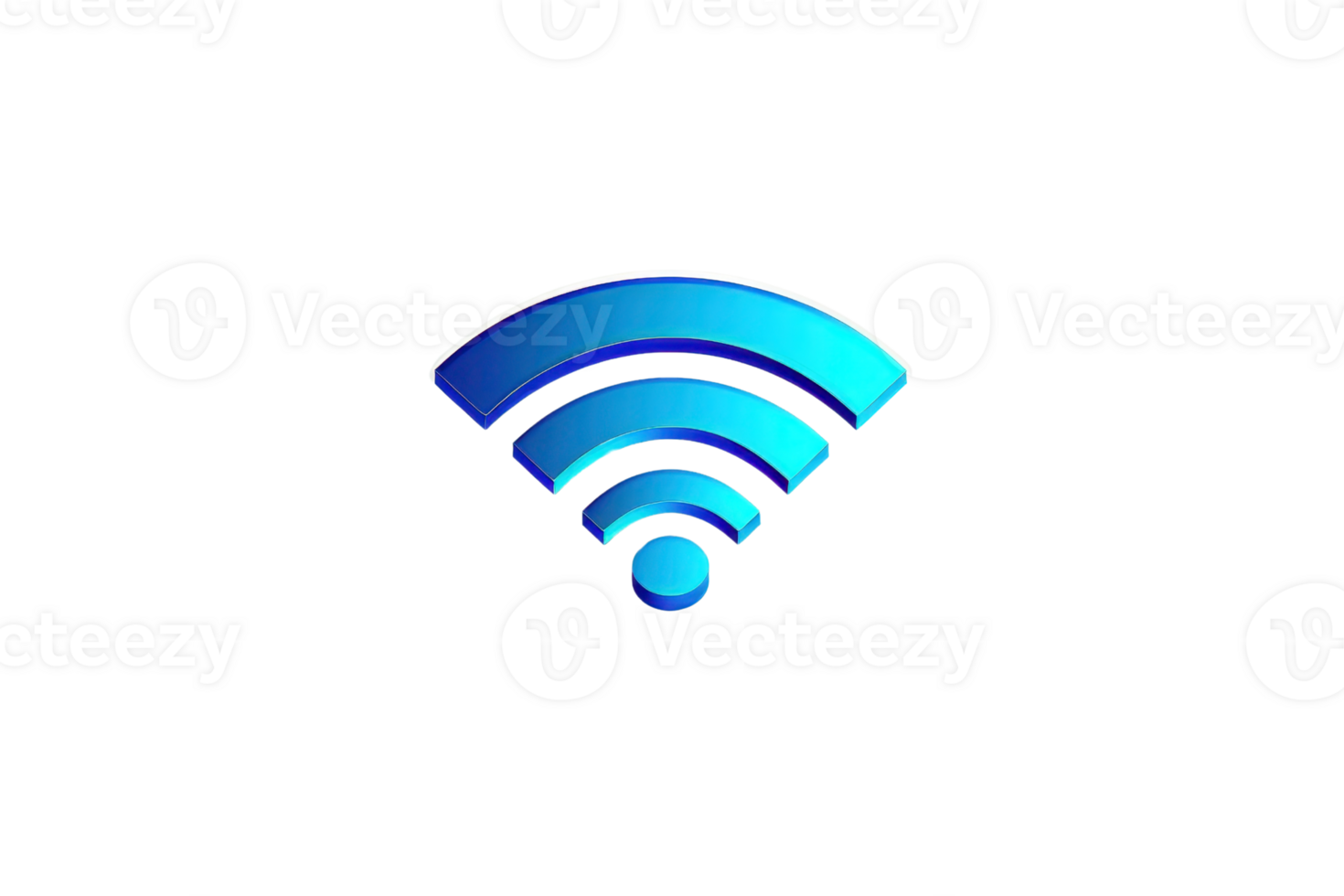 High-quality 3D Wi-Fi signal icon against a transparent background, ideal for tech, network, and connectivity-themed projects and illustrations. png