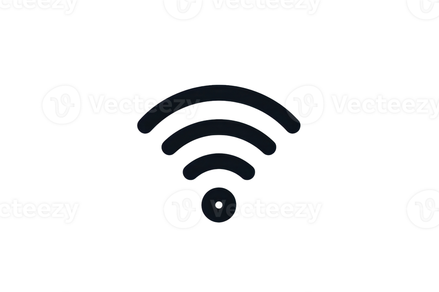 Black Wi-Fi signal icon isolated on transparent background. Wireless internet connection symbol for web, mobile app, and technology graphics. png