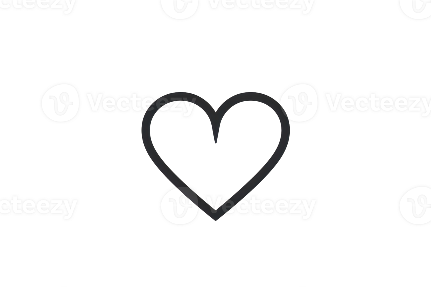Minimalistic black heart icon outline on a plain transparent background. Perfect for Valentine's Day, love themes, and graphic design projects. png