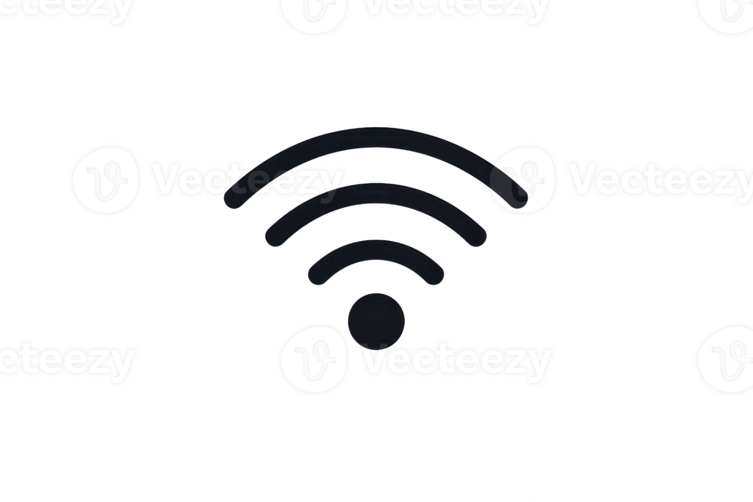 Minimalist black WiFi signal icon on transparent background. representing wireless connectivity and technology. Ideal for tech and communication themes. png