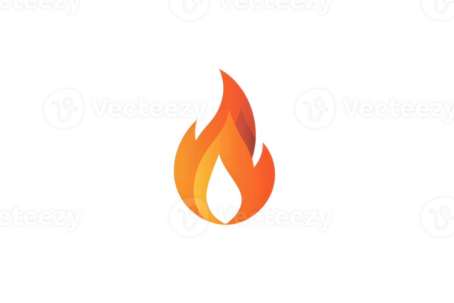 Illustration of a simple yellow and red flame on a clear background, symbolizing fire, heat, and energy. Ideal for various graphic uses. png