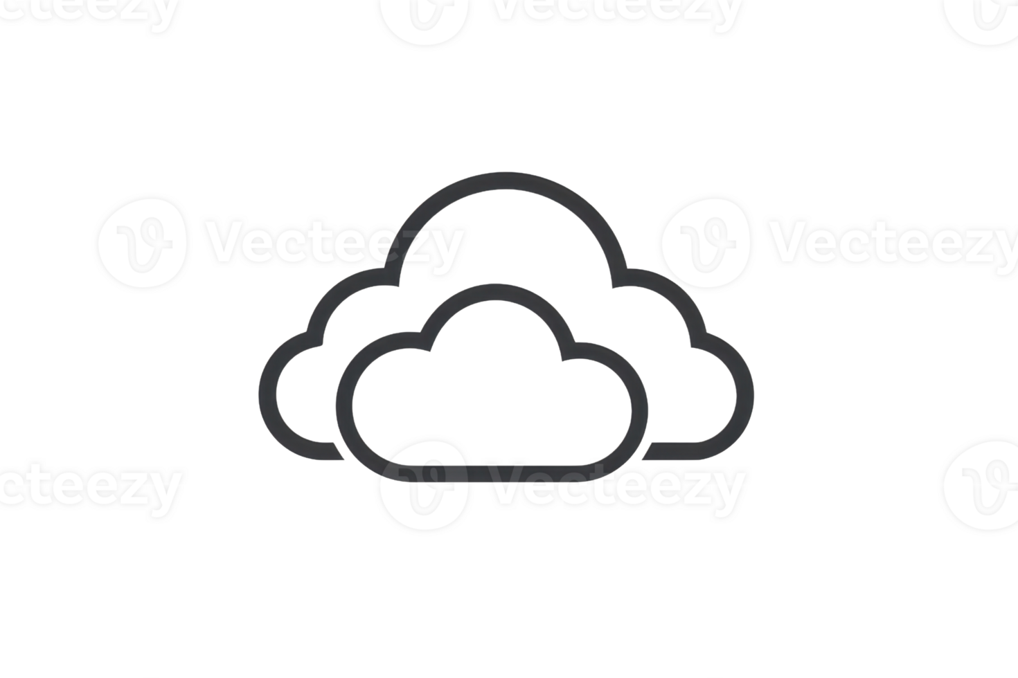 Minimalist cloud icon illustration for weather, storage, or technology themes. Perfect for web, mobile apps, or print designs. png