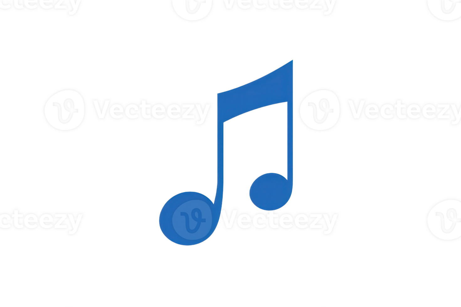 A blue musical note icon on a transparent background, representing music, melody, or sound. Ideal for digital media, apps, or web design. png