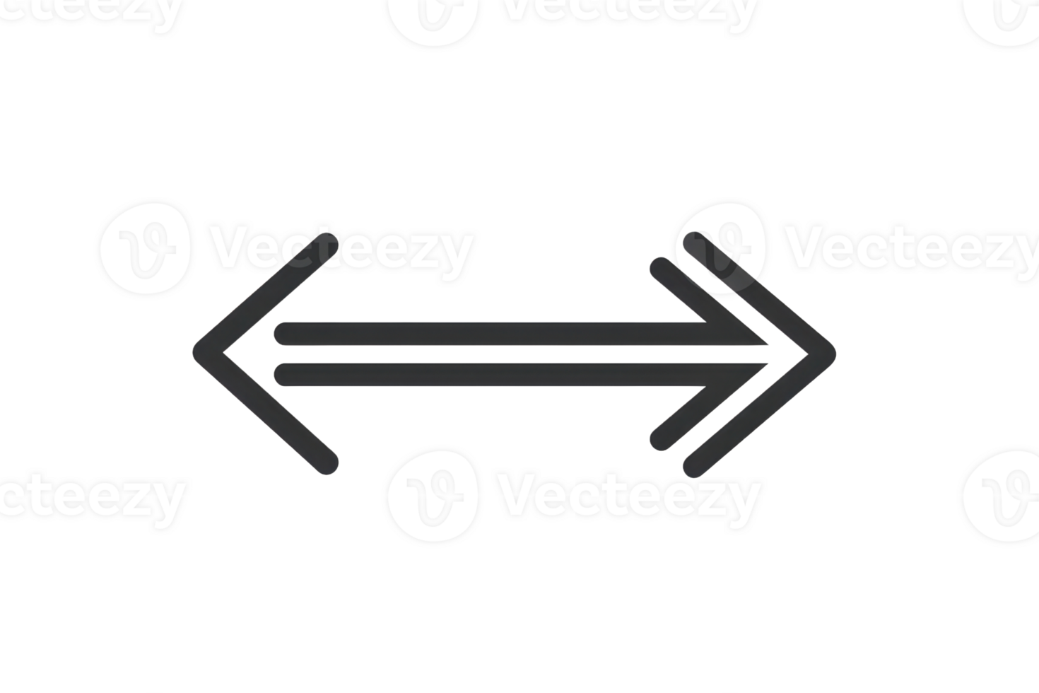 Double-ended black arrow icon on a transparent background, symbolizing direction, choice, or duality. Useful for various design elements. png