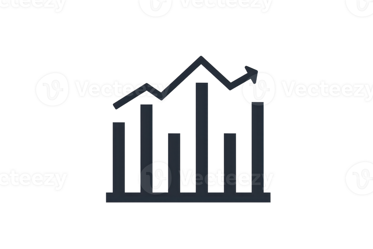 Minimalistic icon representing data analytics with bar and line graph for business finance and statistical analysis. png