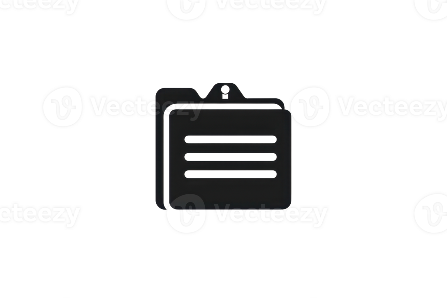 Black icon of identification badge with a clip. Ideal for business, office, event, or employee ID graphics. png