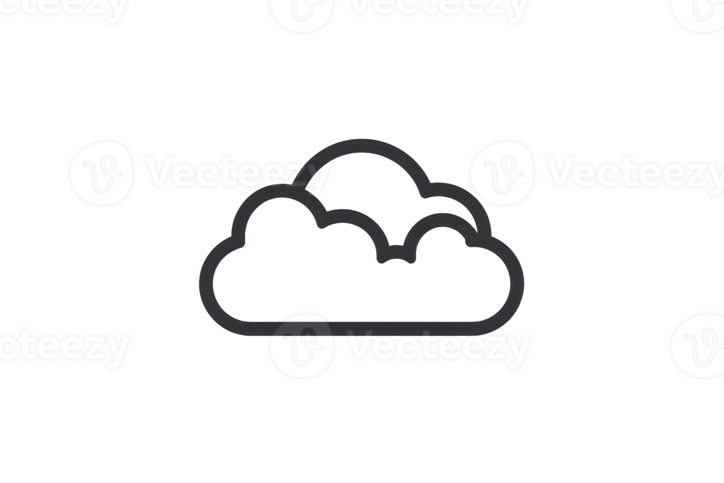Simple black cloud icon, perfect for weather-related designs, digital presentations, and minimalist graphic projects. png