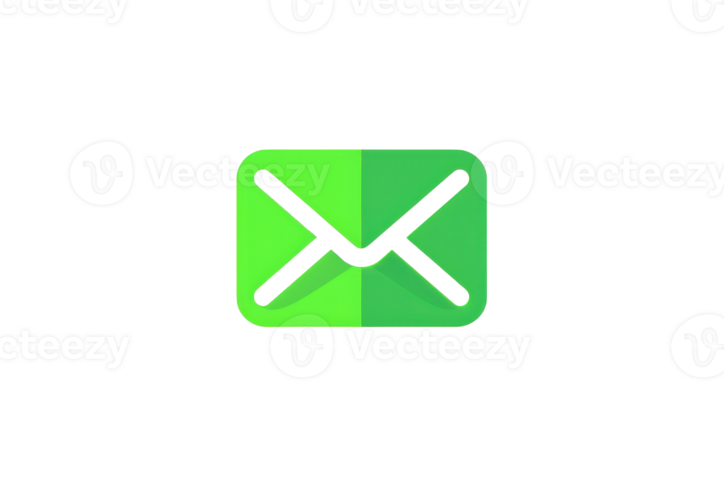 A green envelope email icon perfect for digital communication, messaging, and technology-related designs, isolated on a transparent background. png