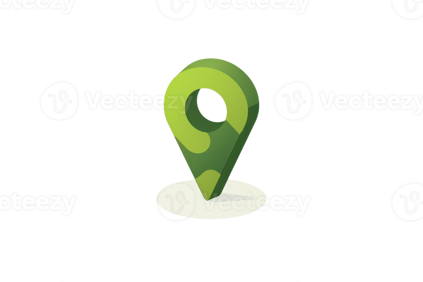Green location pin icon on transparent background. representing navigation, mapping, or direction. Perfect for travel, GPS, or digital maps projects. png