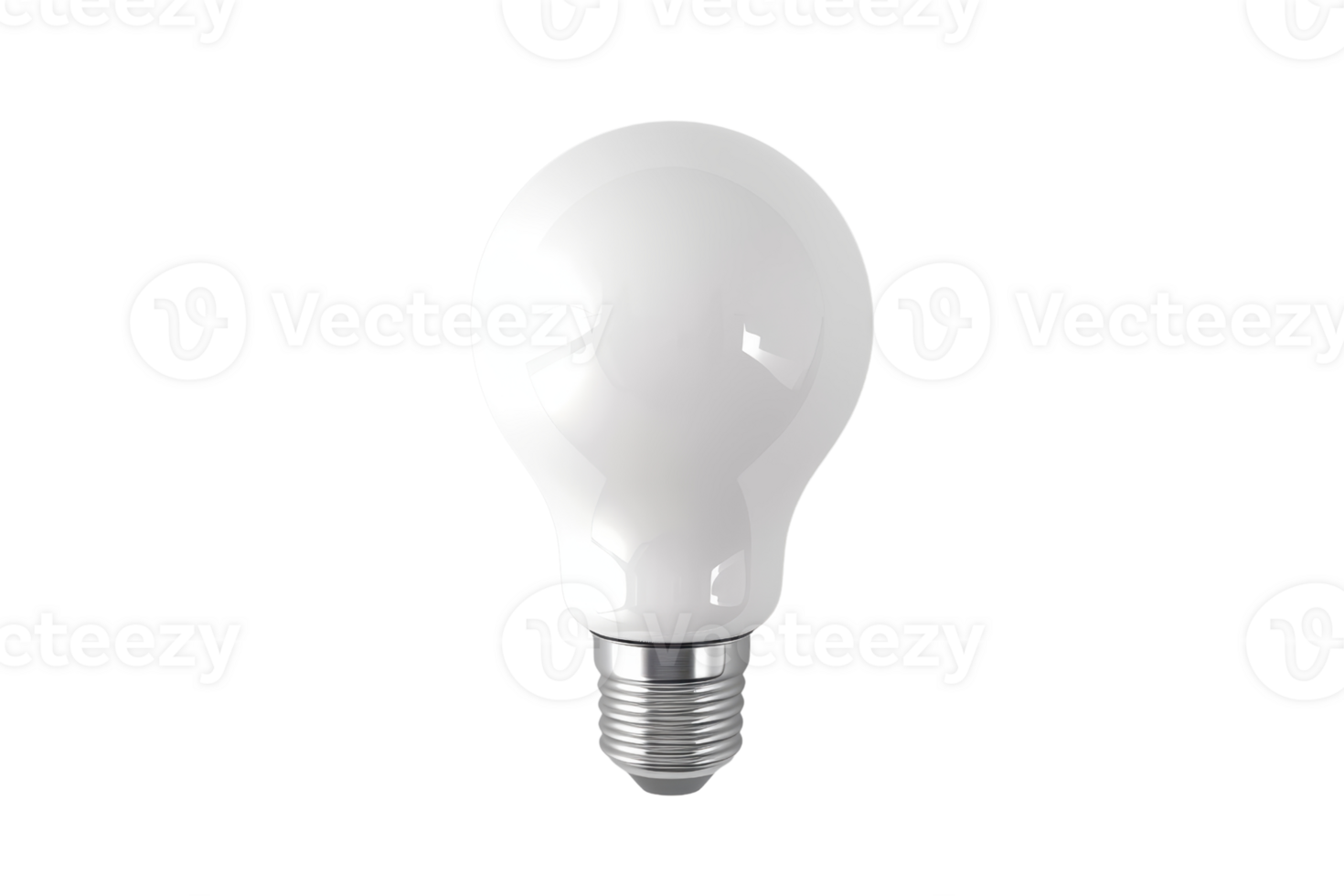 Close-up of a standard white light bulb on a transparent background. Ideal for energy, electricity, and lighting themes in stock photos. png