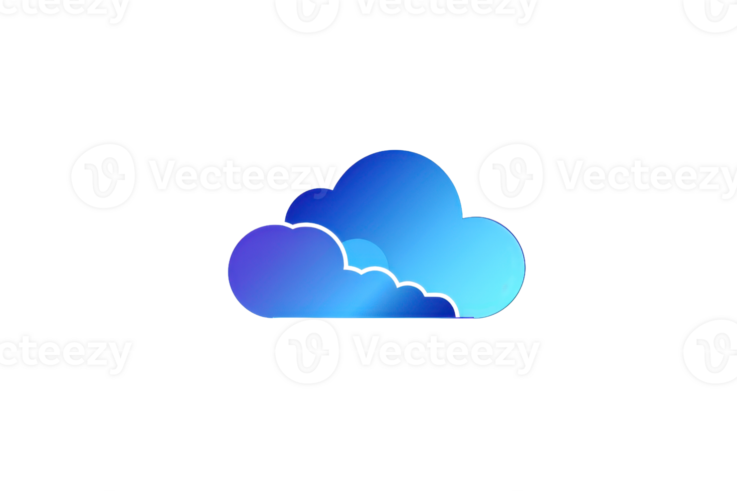 Blue cloud icon with gradient pattern on a transparent background representing cloud storage, computing, or weather. png