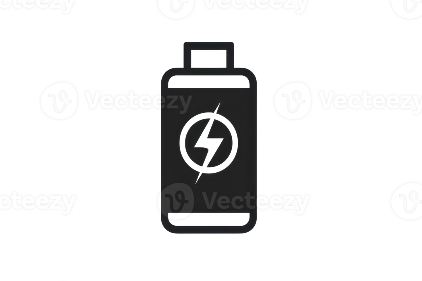 Minimalistic black battery icon representing power and energy. Perfect for use in technology, electronics, and renewable energy projects. png