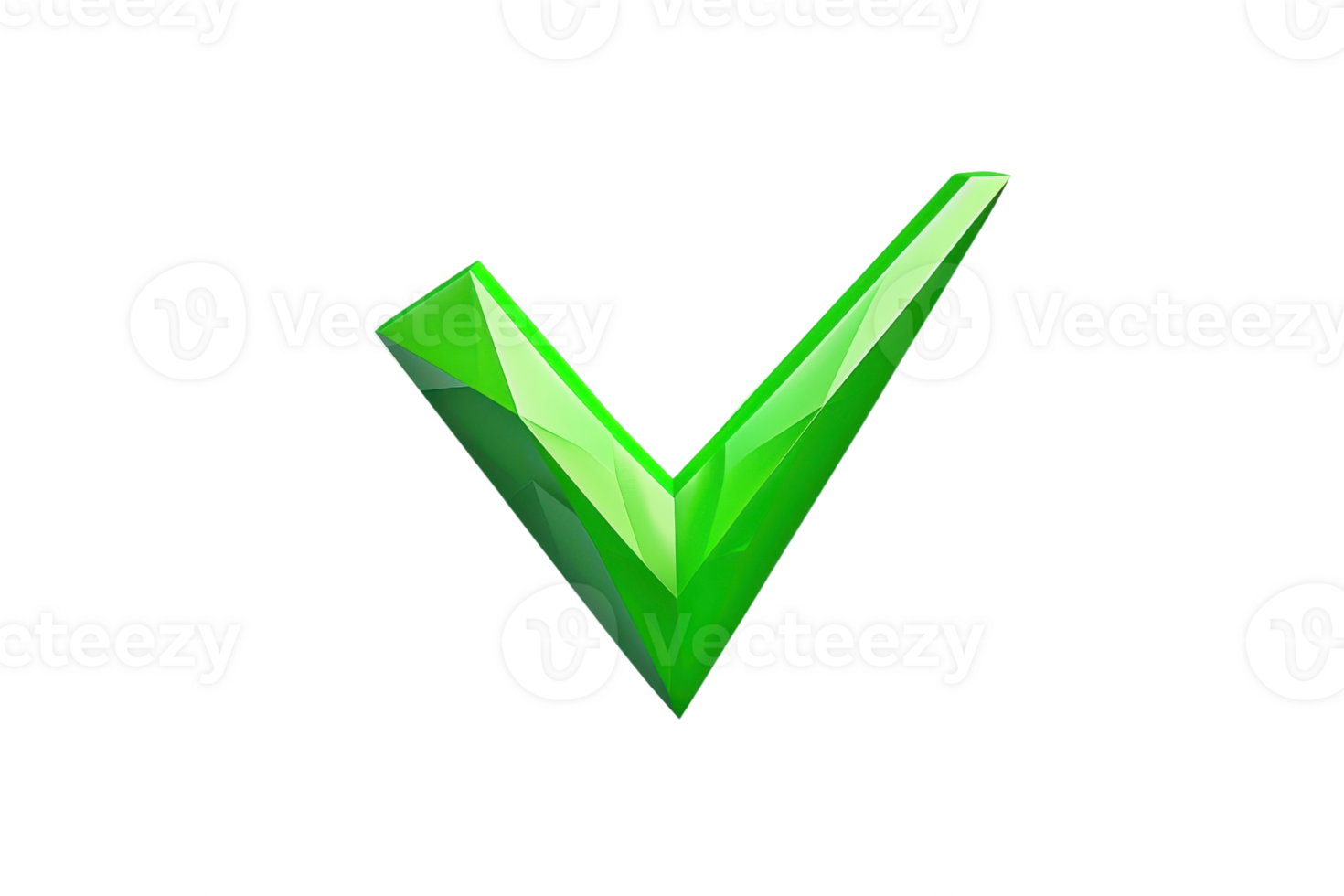 Green check mark icon in 3D isolated on transparent background. symbolizing approval, success, and completion. Ideal for design, web, and media projects. png