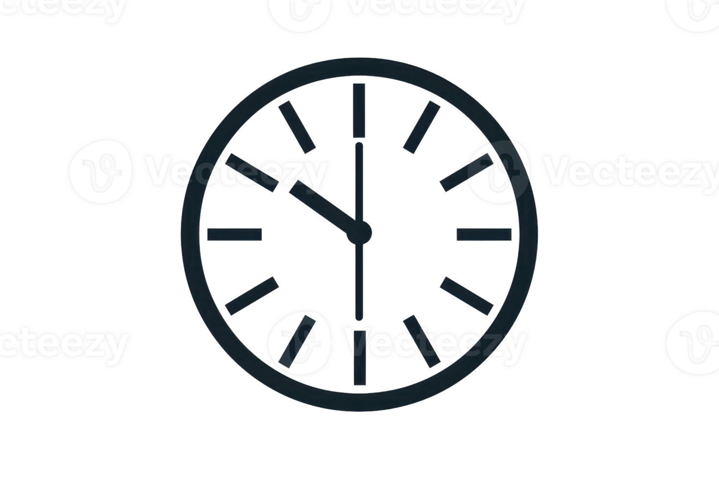 Minimalist black clock with a simple design and no numbers. Perfect for time-related concepts. png