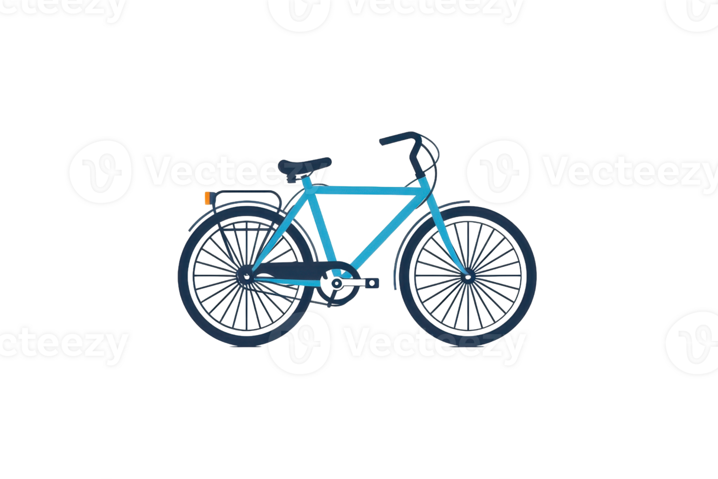 Illustration of a blue bicycle. Perfect for cycling enthusiasts, transport-related projects, or outdoor activity designs. png