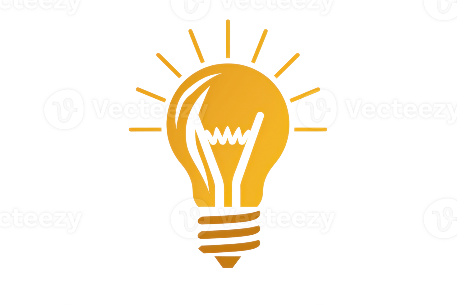 A bright, glowing light bulb isolated on a transparent background. symbolizing innovation, creativity, and new ideas. Perfect for business concepts and presentations. png