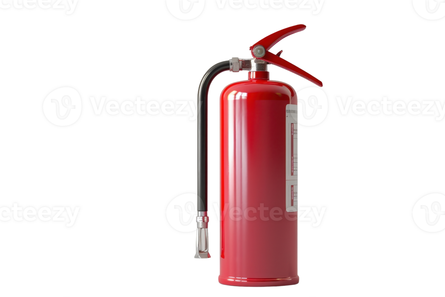 A red fire extinguisher isolated on a transparent background. essential for fire safety and emergency preparedness in homes and workplaces. png