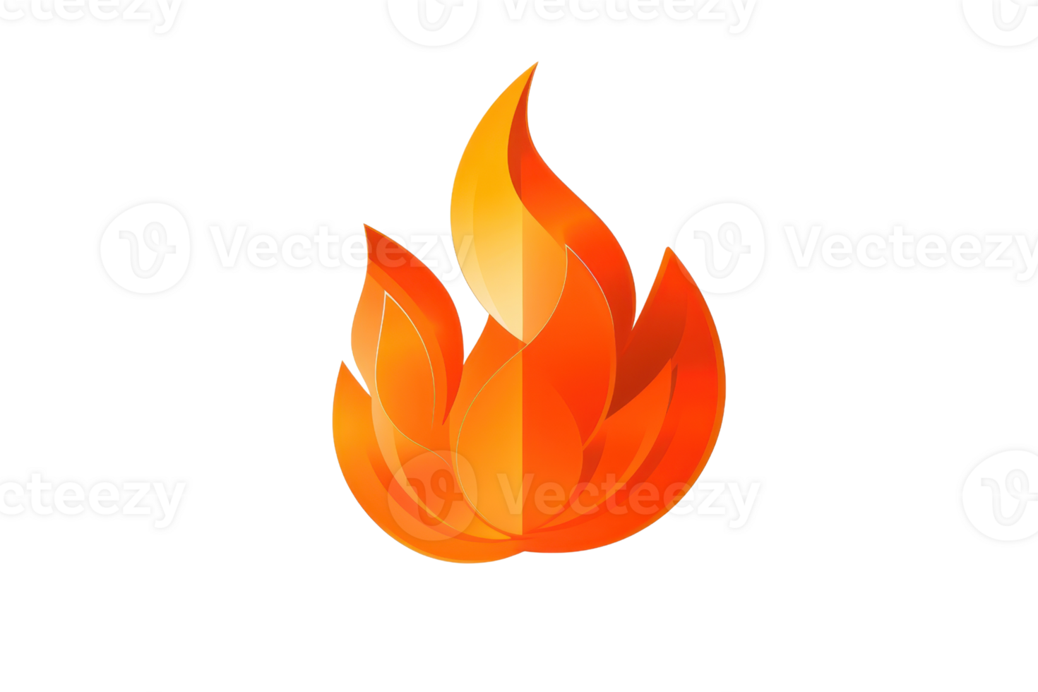 Bright and vibrant illustration of a flame icon, perfect for representing heat, energy, or fire-related concepts. png