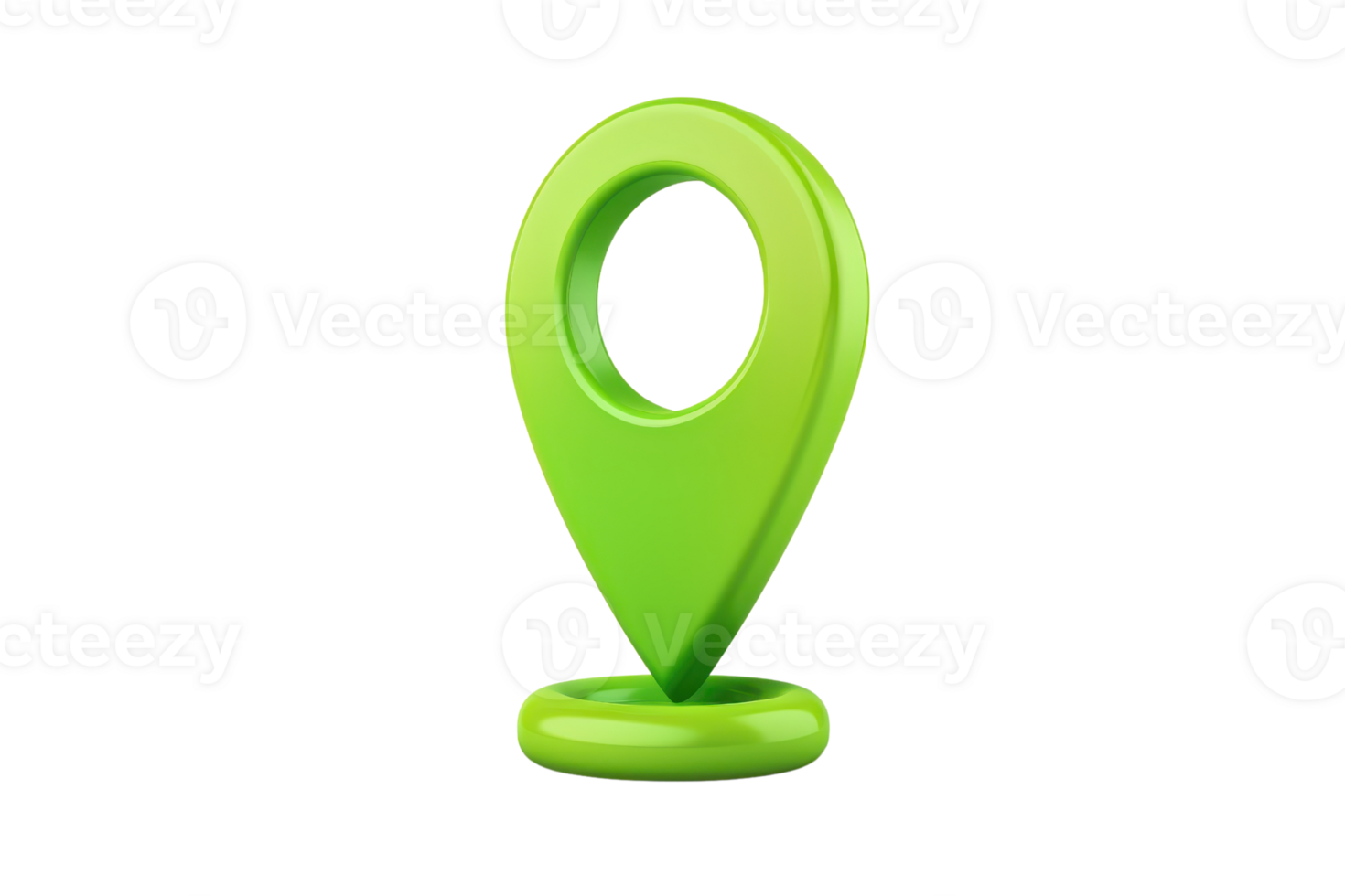 3D green location pin icon on transparent background. Perfect for navigation, map, and direction-related themes in mobile apps and websites. png