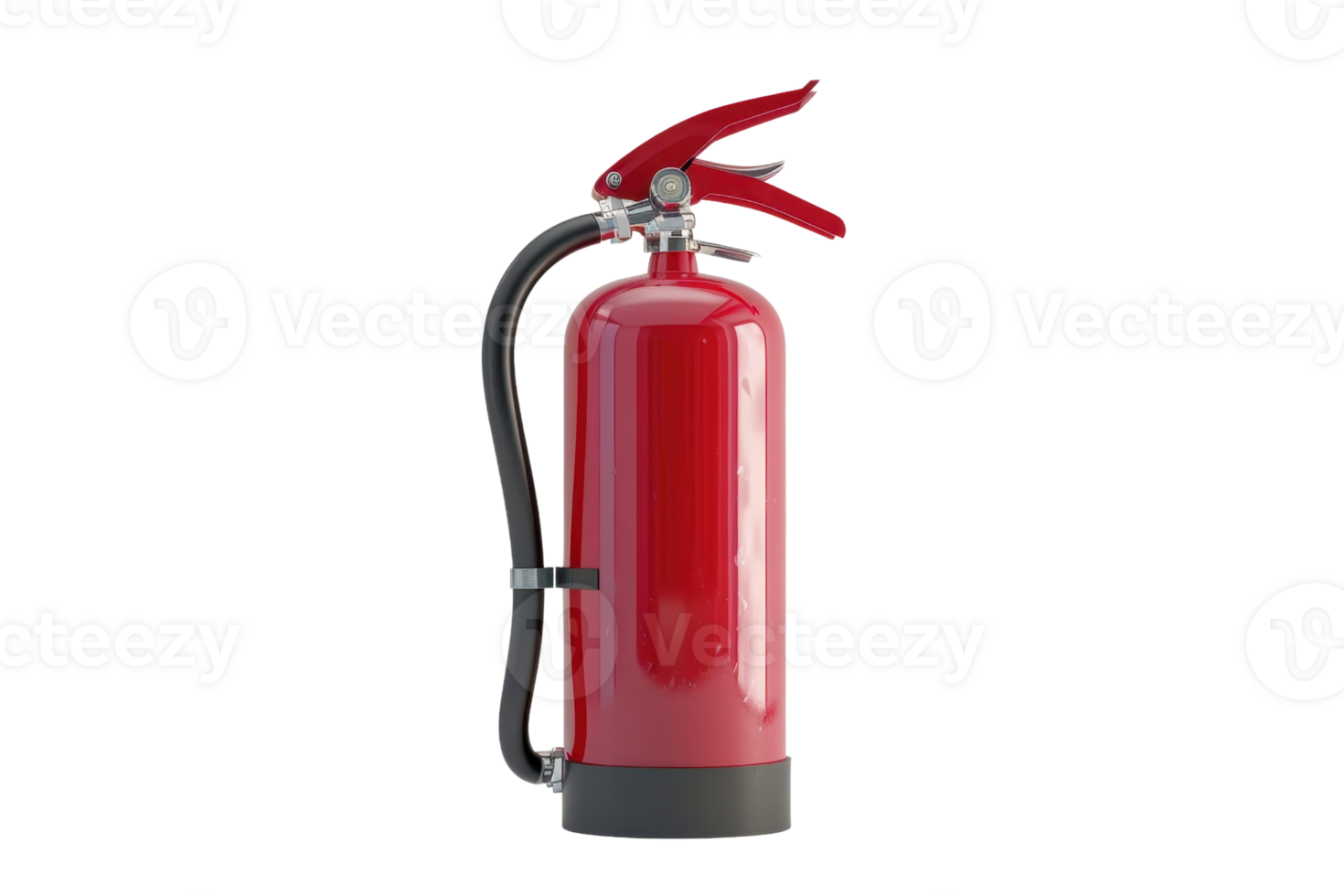 Red fire extinguisher isolated on transparent background. Essential safety equipment for emergencies and fire protection in buildings and vehicles. png