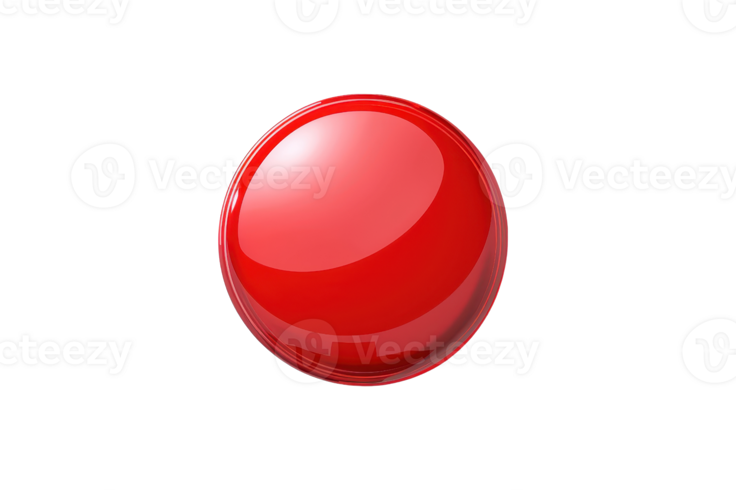 A shiny red ball with a glossy finish on a transparent background. Perfect for themes involving toys, simplicity, or color studies. png