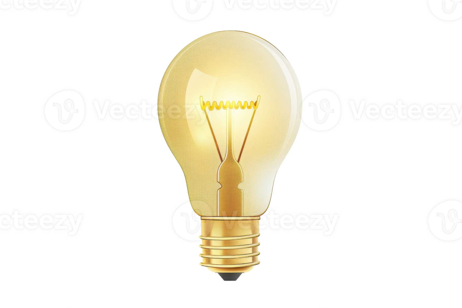 High-quality image of a glowing light bulb with a transparent background, perfect for design, innovation, and energy concepts. png
