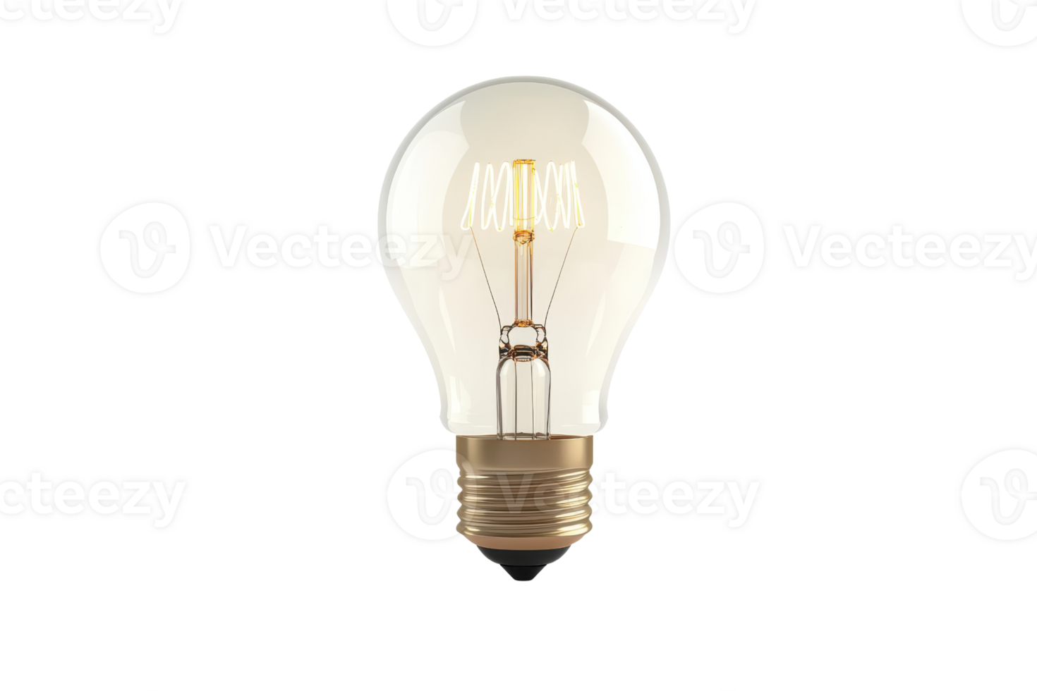 Classic incandescent light bulb on a transparent background. representing innovation, creativity, and bright ideas for energy and power concepts. png