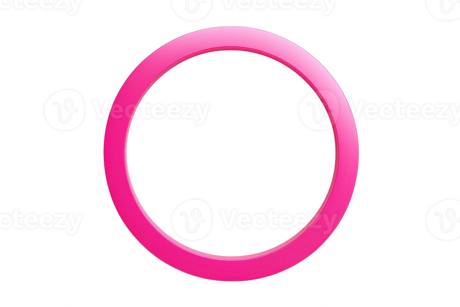 Bright pink circular ring isolated on transparent background. Perfect for design elements, graphics, logos, and art projects. png