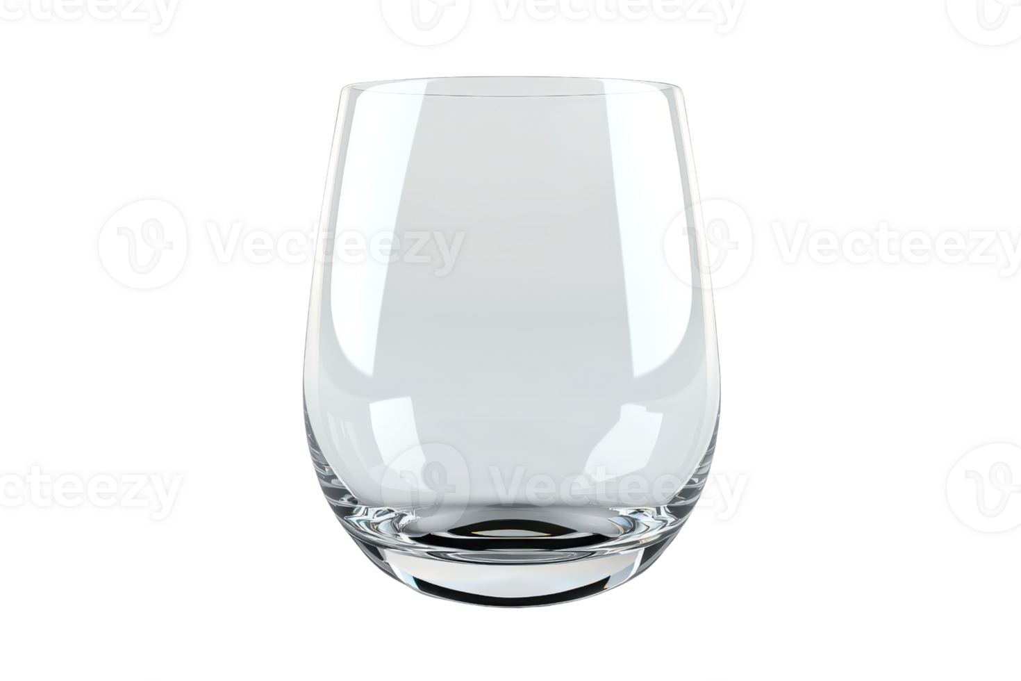 Clear, empty glass with a simple, elegant design. Perfect for beverages or decor. High-quality image of a versatile drinking glass. png