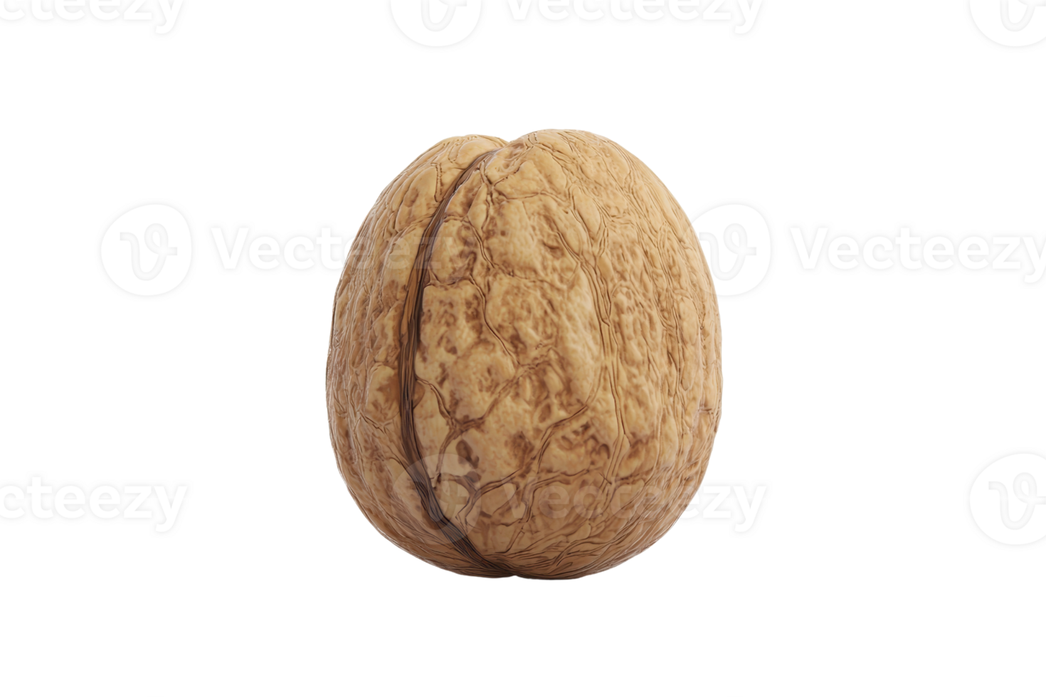 Close-up of a whole walnut isolated on a transparent background. Ideal for health, food, and nature-related designs and concepts. png