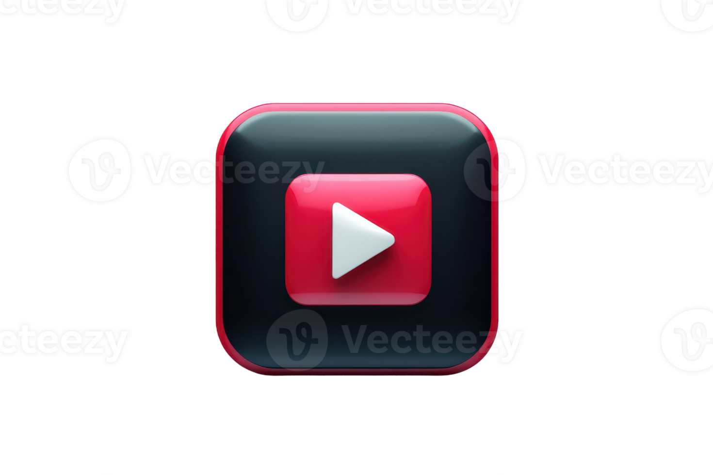 High-quality 3D rendering of a sleek play button icon on a dark background, suitable for , media content, or digital platform representation. png