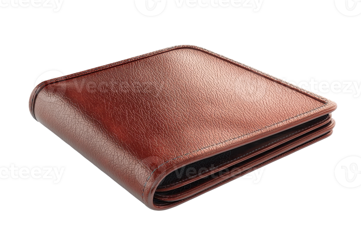 A classic brown leather wallet isolated on a transparent background. Perfect for financial and lifestyle concepts. png